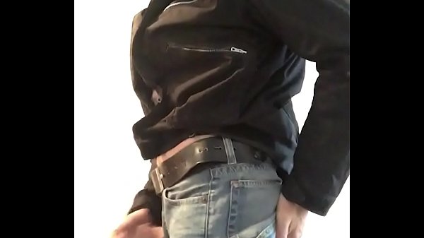 Horny biker plaing with dildo and jerking off
