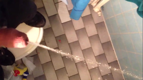 Stand on the toilet and try to pee freehand int...