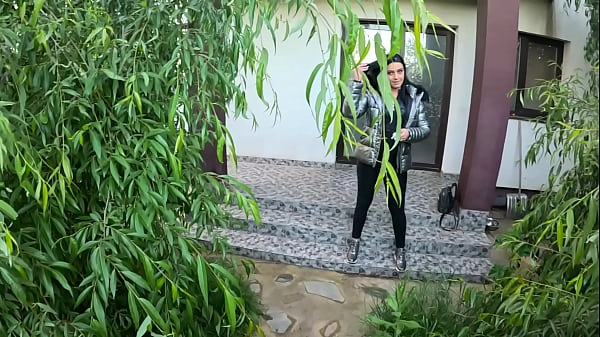 A lot of cum on my shiny down-jacket from the gardener 270- preview