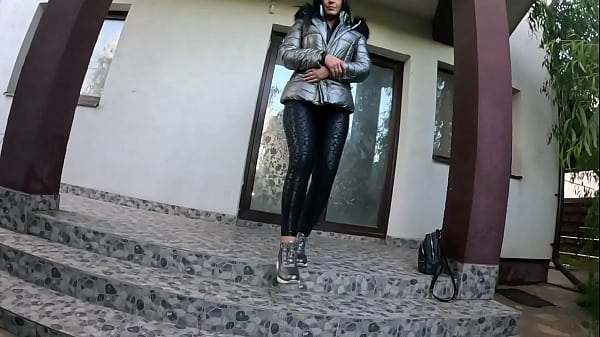 A lot of cum on my shiny down-jacket from the gardener 270- preview
