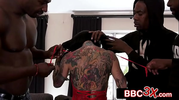 Beautiful Tattoo Babe Triple-Penetrated By a Gang of BBC Studs