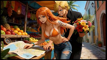 NAMI SANJI Y LUFFY VARADOS EN UNA ISLA MUY CALIENTE - AUDIO EN ESPA&Ntilde;OL- IA PORN -NAMI SANJI AND LUFFY stranded on a very hot island