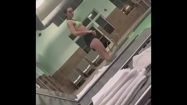 Fucked in hotel public bathroom by random guy from the pool