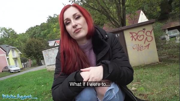 Public Agent Redhead Brit Shows Off Her Pierced Tits Before Basement Fuck Creampie