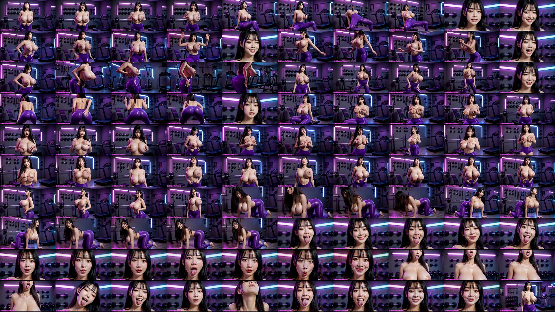 Boobs Fitness training lesson, Ai animation 预览图