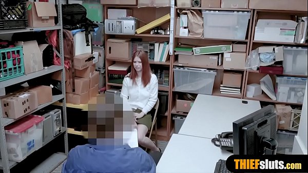 Cute redhead teen shoplifter got caught and punished
