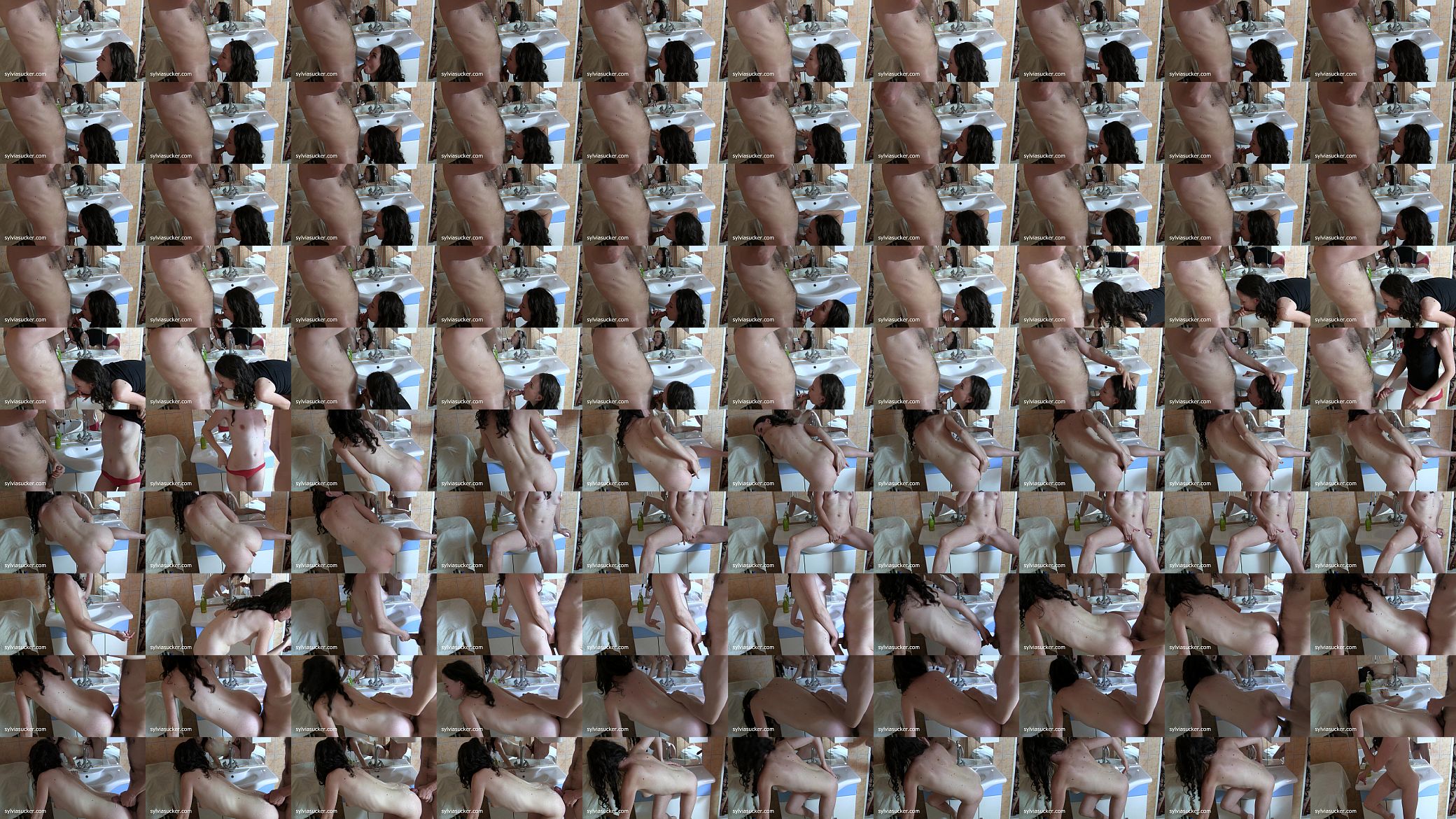 Sylvia Chrystall&#039;s Blowjob and Doggystyle Fucking in her Bathroom. 预览图