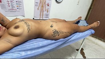 Doctor gives his patient a thorough examination. Big-Butted Patient