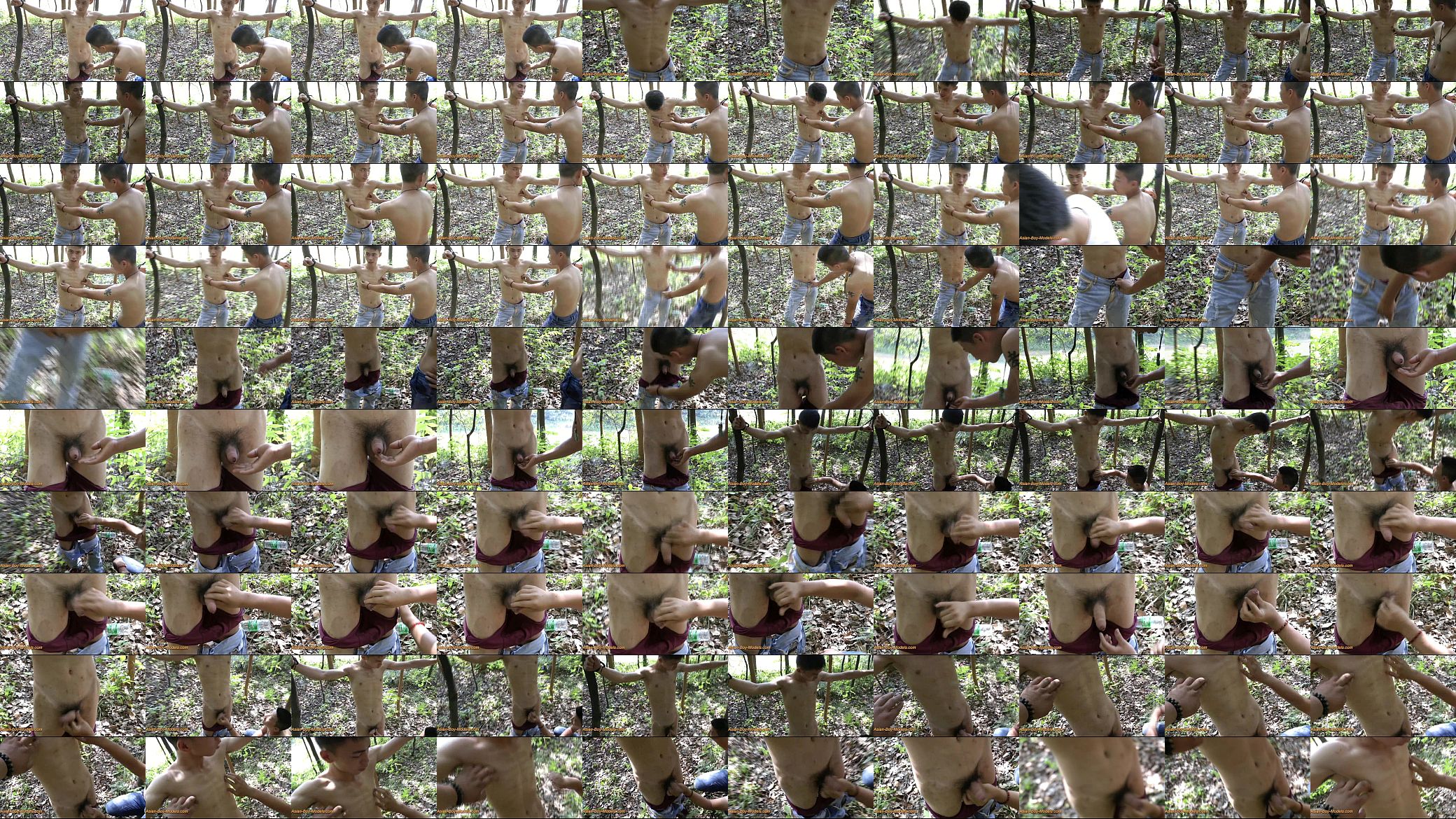 Cute Asian Boy Bound In The Wood 预览图