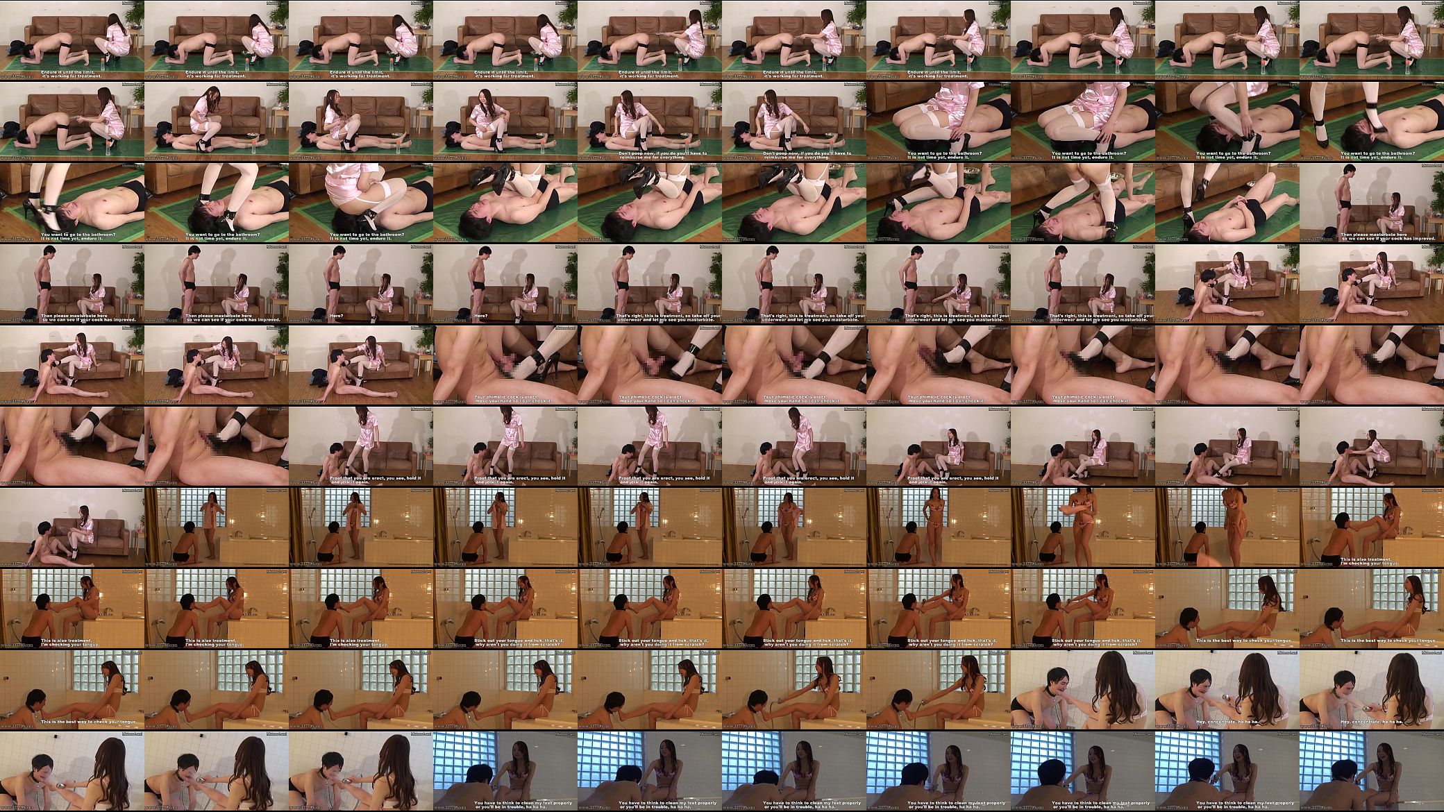 CFNM Japanese femdom Risa makes slave lick her toes while laughing 预览图