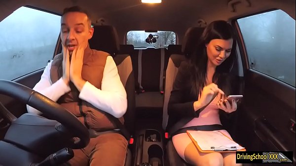 Driving instructress Jasmine Jae 3some
