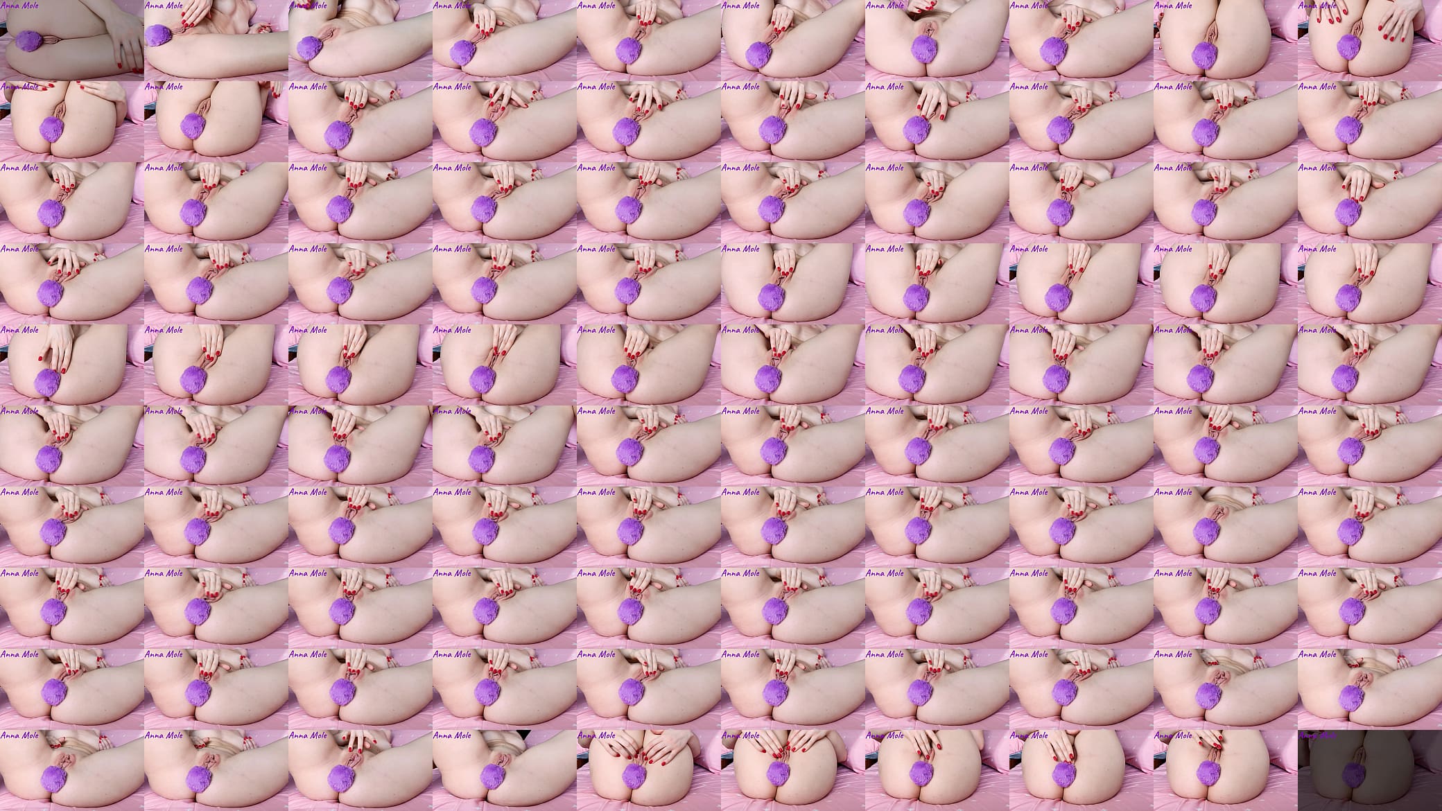 Girl put the butt plug in her beautiful ass and caresses her rose. Anna Mole Close-up pussy 预览图
