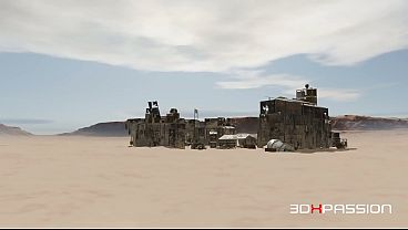 Futanari Taryn Breaks Her Toy Deep in the Desert Catacombs
