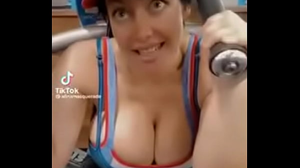 Girl with big tits at the gym