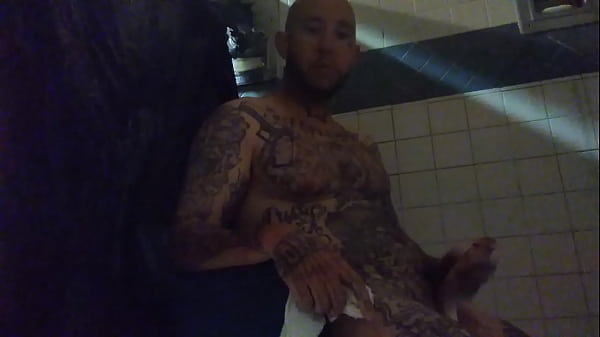 In prison Stroking this Big White Dick in the shower