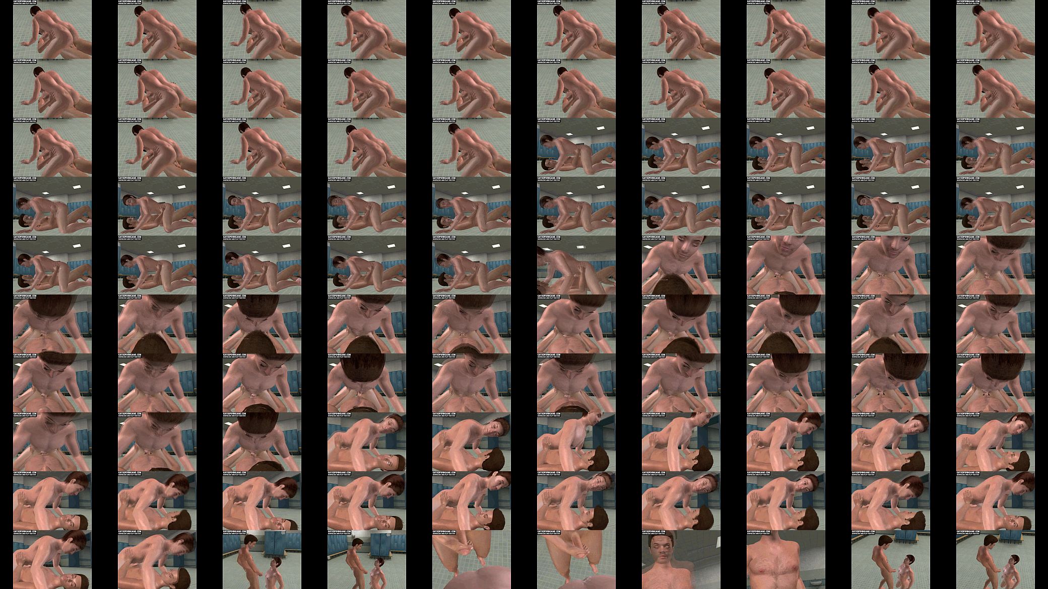 These two sexy 3D hunks are having anal sex in the lockerroom 预览图
