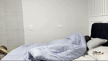 Brazilian hotwife gets her pussy wet and fucks a big-dicked black guy traveling with her husband - Naughty married woman who loves black cock, fucks her husband's friend in bed next to her cuckolded husband.