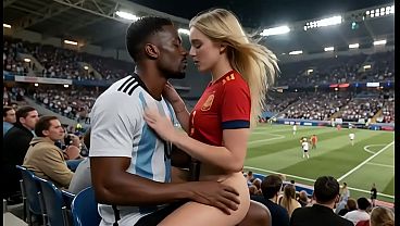 WOW Sexy! (( " ARGENTINA fuck SPAIN " )) Final World Cup... in Public! Who wins? Answer in the comments! "Interracial"(IA)