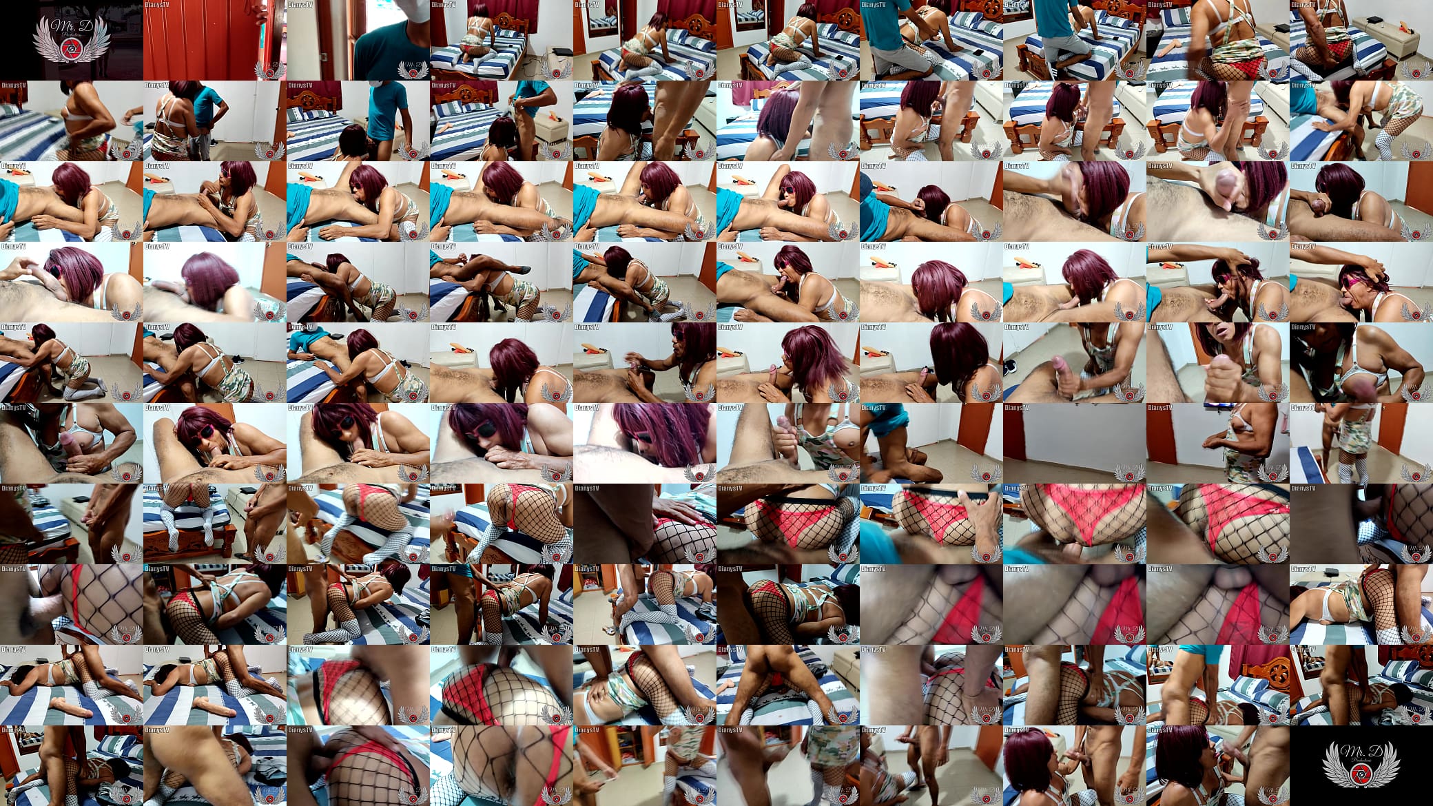 A skinny man with a big cock comes and finds me playing with my big dildo and he can&#039;t hold it and penetrates me hard through my big bitch ass 预览图