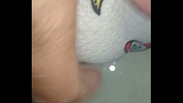 Peeing diaper and delicious orgasm
