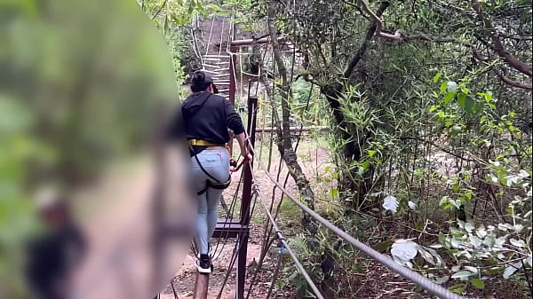 Outdoor lesbian sex after a dose of adrenaline.