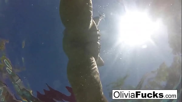 Olivia has some summer fun in the pool