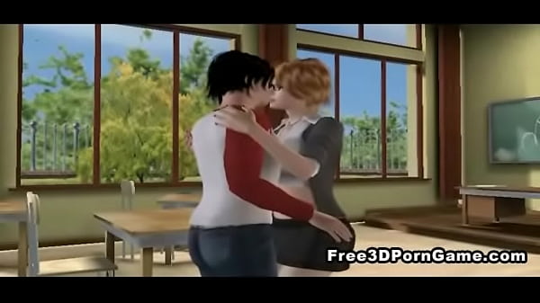 Bombasse Transsexuelle Sexy En Dessin Animé 3D Suçant Une Bite Dure