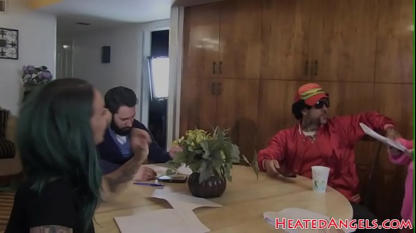 Goth MILF enjoys free time behindthescenes