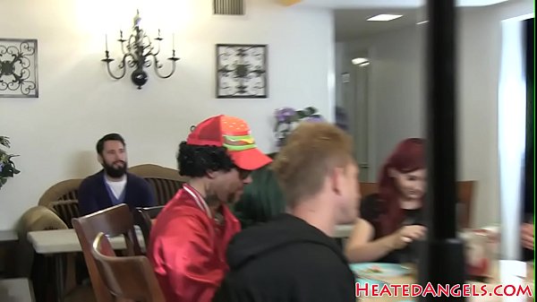 Goth MILF enjoys free time behindthescenes