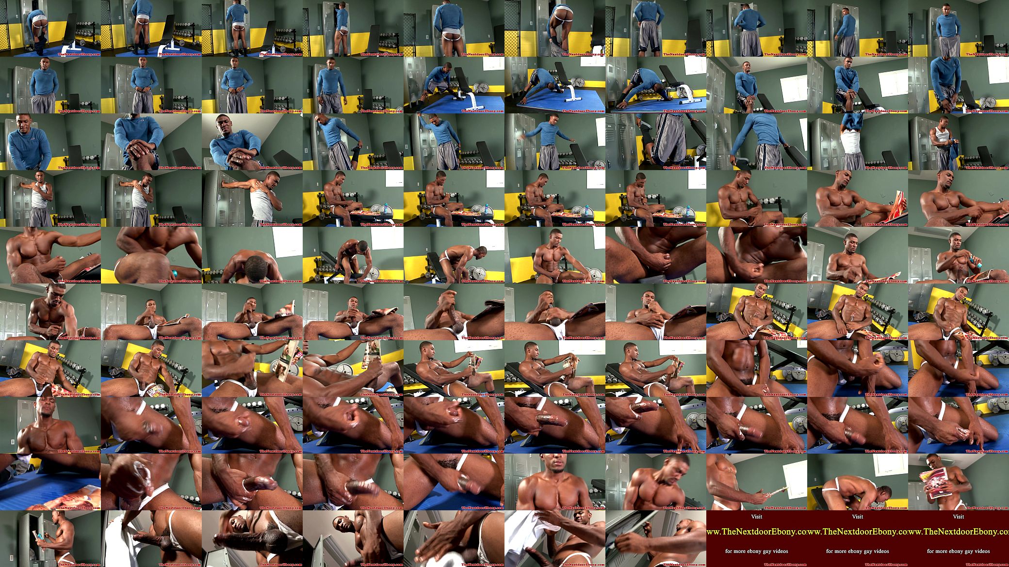 Ebony hunk masturbates after workout 预览图