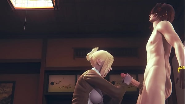 Download Video - Shingeki no kyojin Hentai - Annie Leonhart Handjob and blowjob - Japanese Asian Manga Anime Game Porn