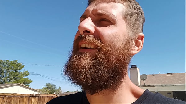 Gigantic man jacking off his big white cock cau...