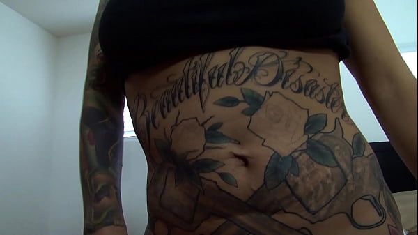 Tatted Brunette With Big Tits Gets Her Smooth Pussy Stuffed