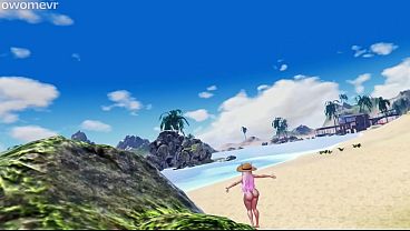 toned femdom futa breeds you with her perfect girlcock at the beach 