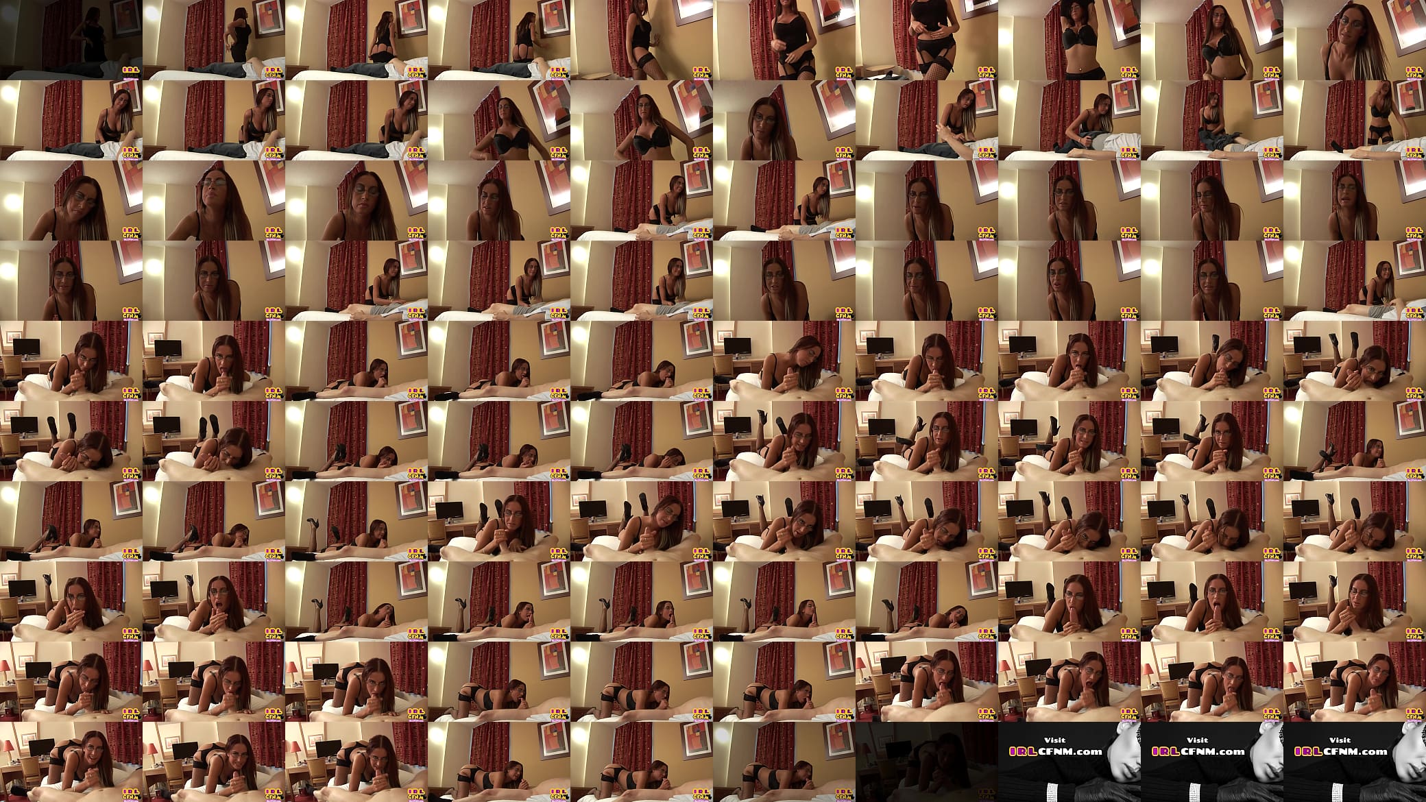CFNM femdom MILF in lingerie and high heels wanks cock 预览图