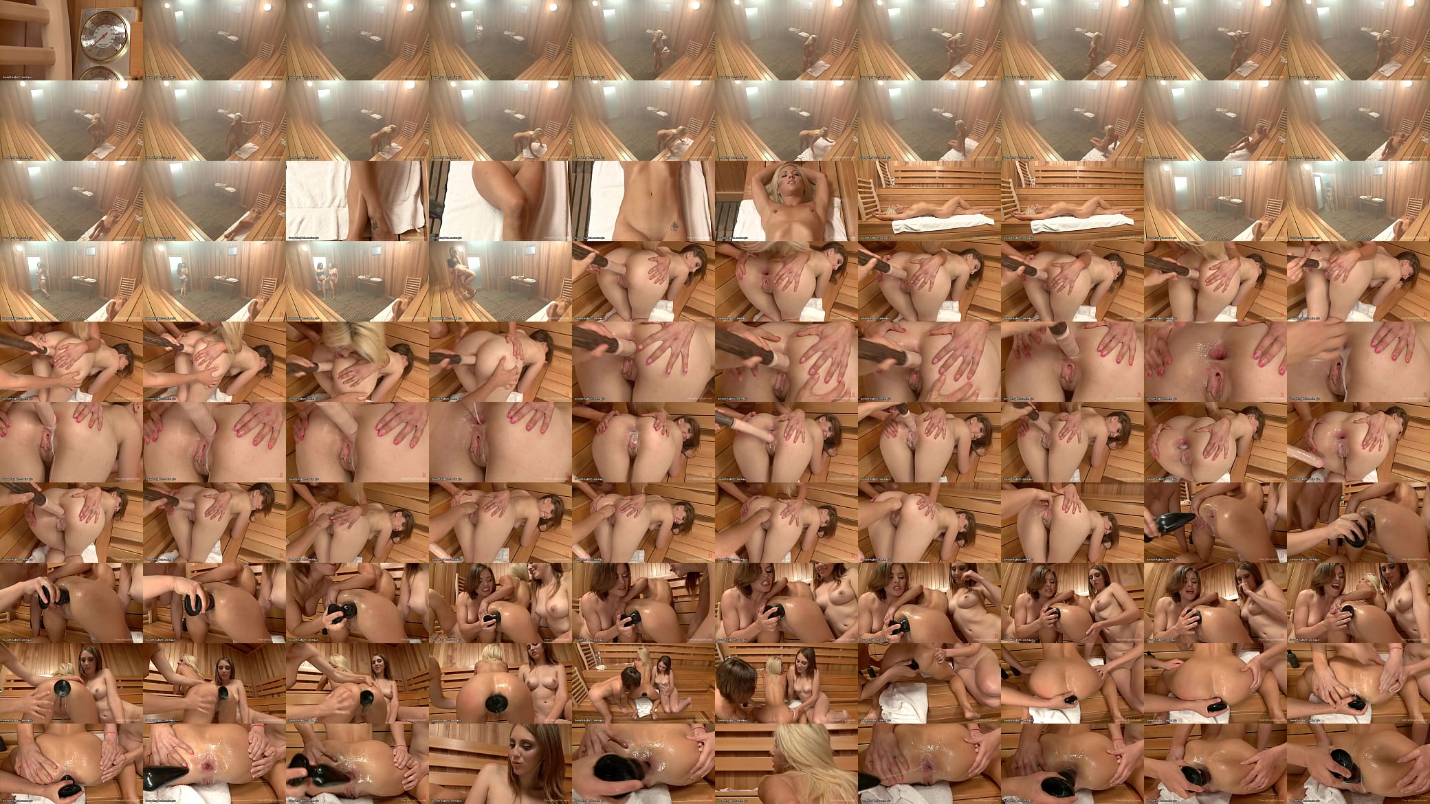Lesbians have anal adventure in sauna 预览图