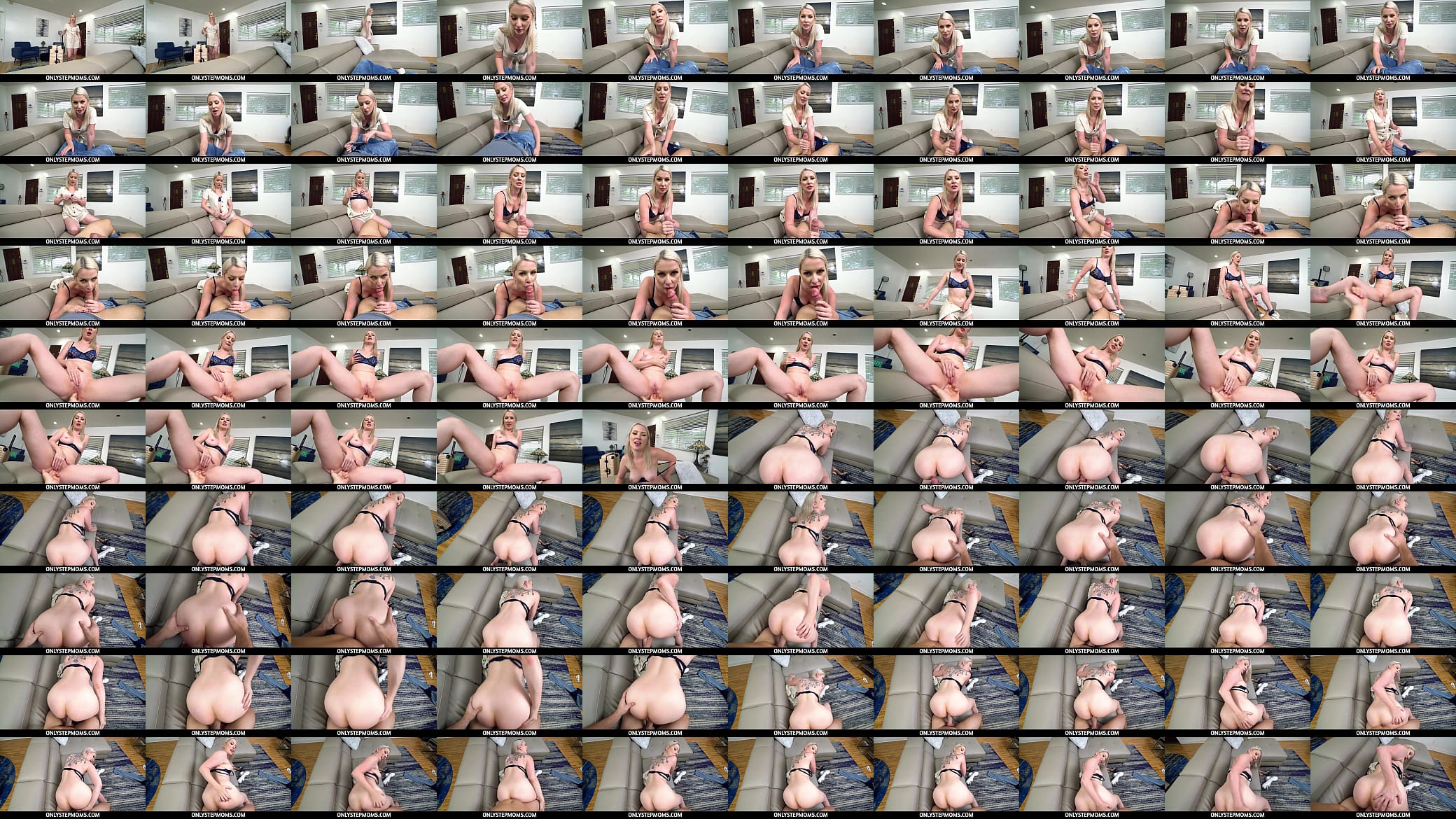 OnlyStepmoms - Blonde MILF Sydney Paige showed her unique blowjob technique to stepson 预览图