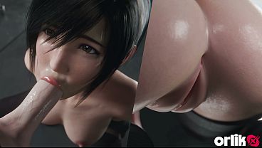 如月ユフィ（ファイナルファンタジー7）巨根の乱暴なフェラチオ - 乱雑な3Dアニメーション [完全ヌードバージョン]