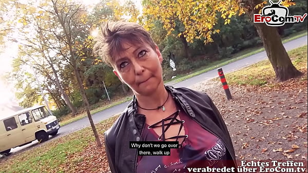 German old housewife picked up in the park date and fucked outdoors