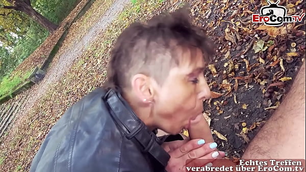 German old housewife picked up in the park date and fucked outdoors