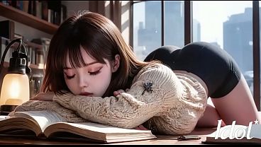 Old man found an Asian student reading a book and fucked her roughly in the ass [AI]