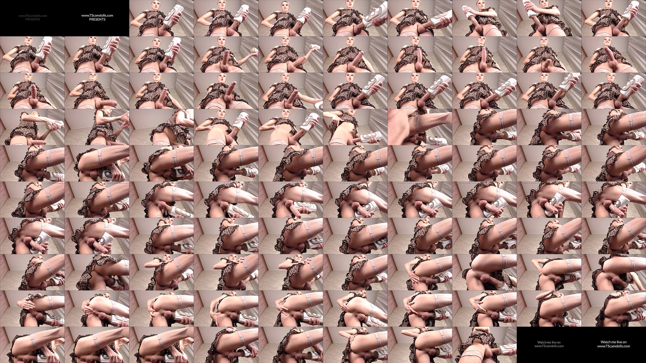 Hot blonde TS big cock masturbation on cam - TScamdolls.com 预览图