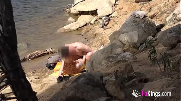 Redhead Jade Nymph, caught fucking by the lake!!