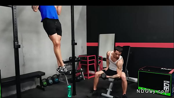Fit gays anal fucking in the gym after working time