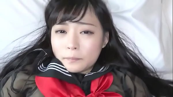 Download Video - Uncensored&comma; 18-year-old Japanese black-haired beauty&comma; shaved pussy creampie sex in uniform cosplay