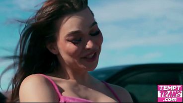 Stuffs the Horny Tgirls Tight Hole In The Desert
