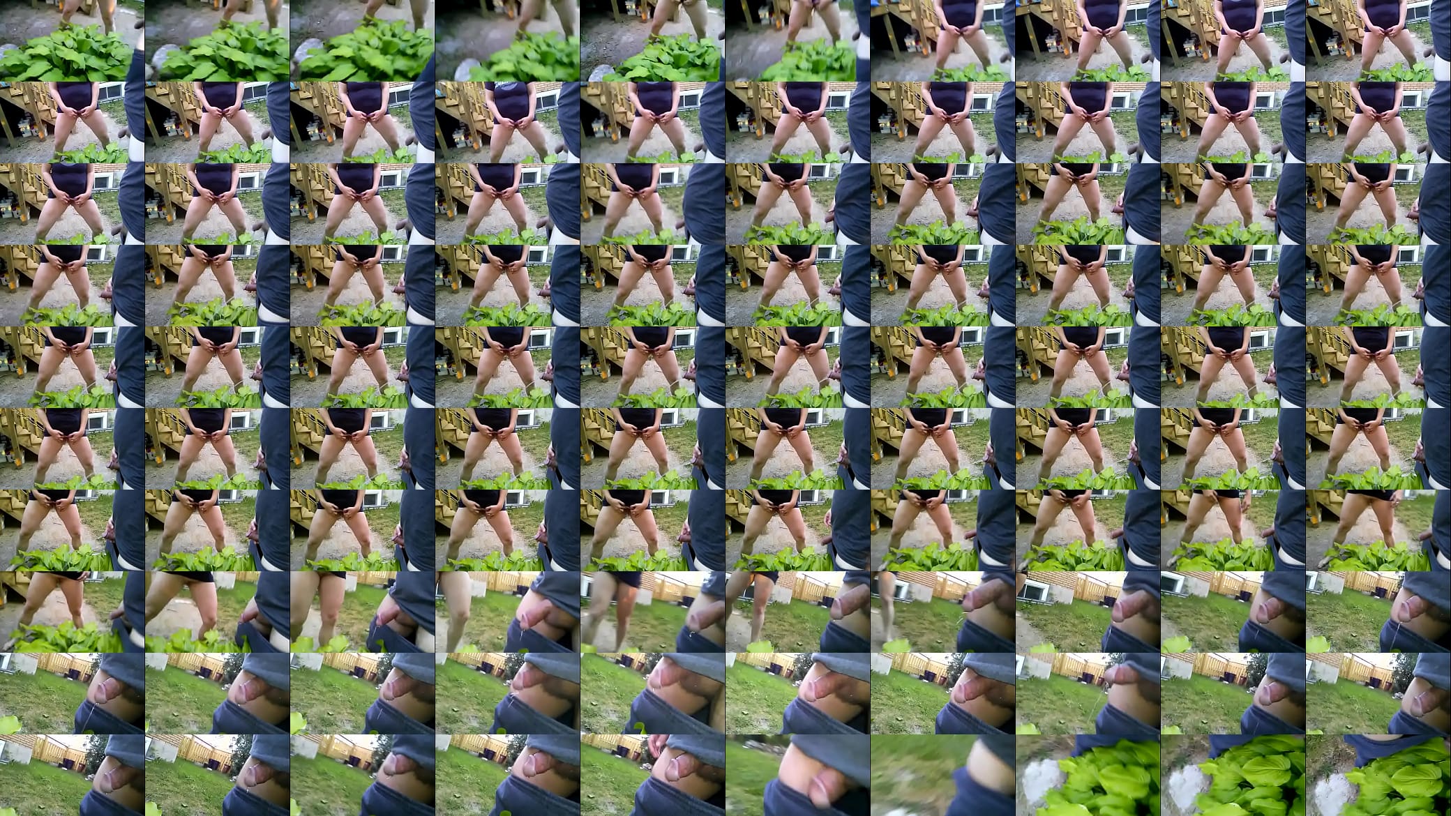 Couple pissing together on a plant 预览图