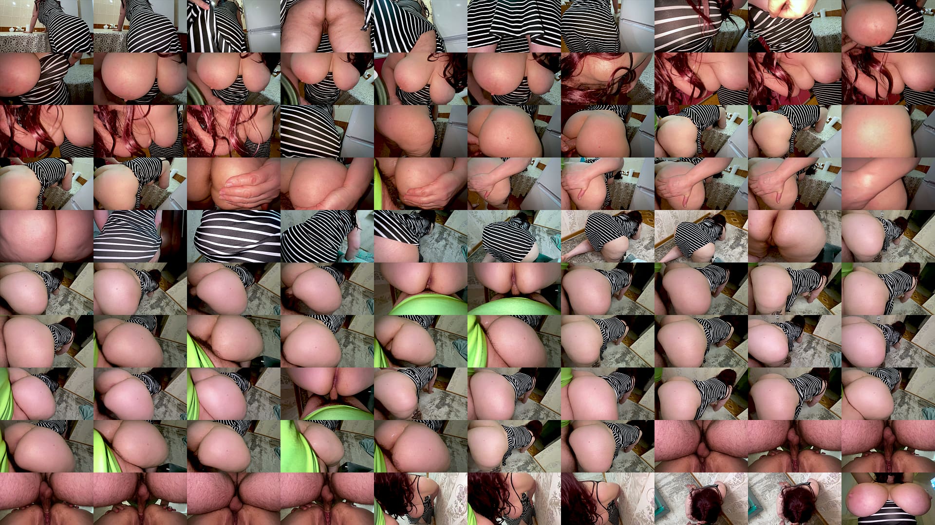 Stepmom spread her ass in front of her stepson in the kitchen and their hot anal sex went into the living room 预览图