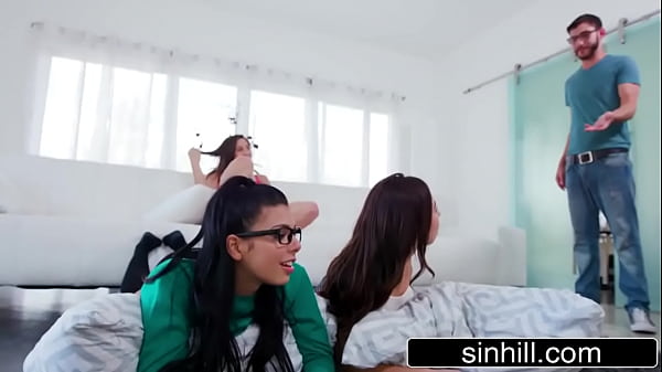 Pervy Stepbro Fucks His Stepsis and Her Two Hot Besties - Gina Valentina, Abella Danger, Melissa Moore