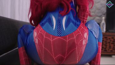 The spider girl got off her web right on my dick and was doused with cum.